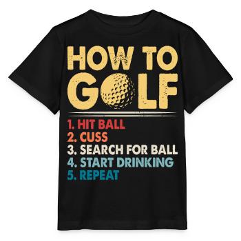 Golf Golfeur - T-shirt bio MINI CREATOR Stanley/Stella Enfant - noir - Devant - Mikhail (115cm)