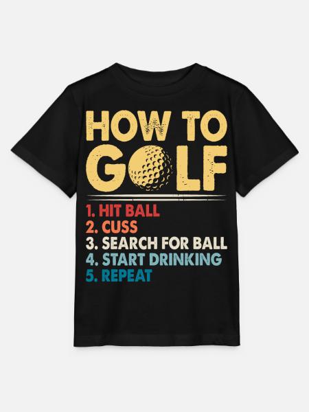 Golf Golfer - Stanley/Stella T-shirt MINI CREATOR til børn - sort