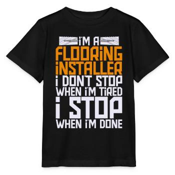 Floor layers, tilers, screed layers - Stanley/Stella MINI CREATOR Kids’ T-Shirt - black - Front - Mikhail (115cm)