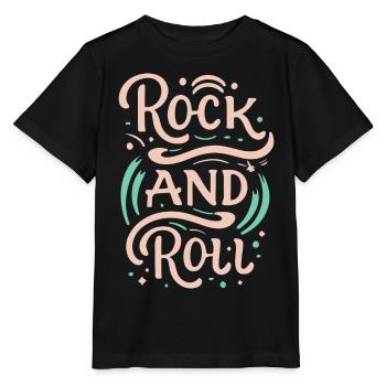 Rock And Roll Rock Statement Motto - Stanley/Stella Kinder T-Shirt MINI CREATOR  - Schwarz - Vorne - Mikhail (115cm)