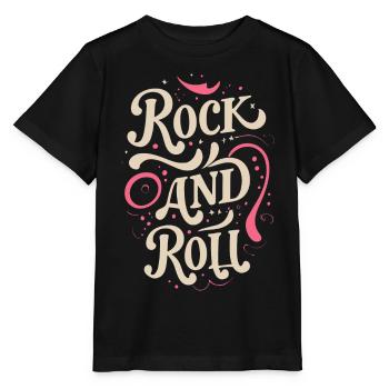 Rock And Roll Rock Statement Motto - Stanley/Stella Kinder T-Shirt MINI CREATOR  - Schwarz - Vorne - Mikhail (115cm)