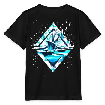 Schnee Eiskristall Winterlandschaft - Stanley/Stella Kinder T-Shirt MINI CREATOR  - Schwarz - Vorne - Mikhail (115cm)