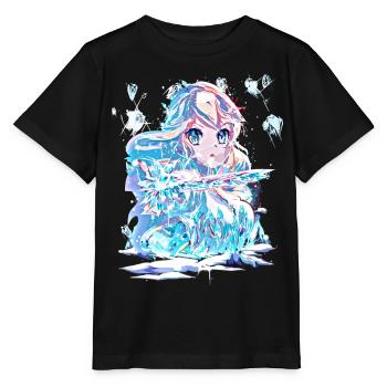 Eiskristall Schneekönigin Anime Eisprinzessin - Stanley/Stella Kinder T-Shirt MINI CREATOR  - Schwarz - Vorne - Mikhail (115cm)