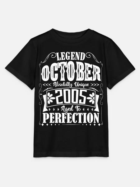 Oktober 2005. Oktober 2005 Geburtstagsgeschenk. - Stanley/Stella Kinder T-Shirt MINI CREATOR - Schwarz