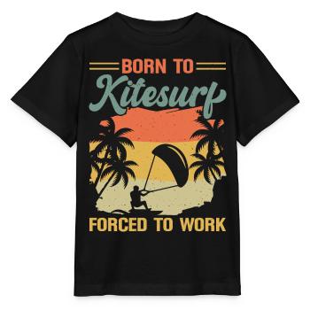 Kitesurf Kitesurfer Kiteboard Kitesurfen - Stanley/Stella Kinder T-Shirt MINI CREATOR  - Schwarz - Vorne - Mikhail (115cm)