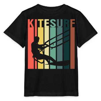 Kitesurf Kitesurfer Kiteboard Kitesurfen - Stanley/Stella Kinder T-Shirt MINI CREATOR  - Schwarz - Vorne - Mikhail (115cm)