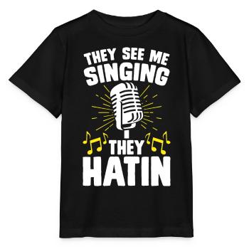 Chanteur chanteur - T-shirt bio MINI CREATOR Stanley/Stella Enfant - noir - Devant - Mikhail (115cm)