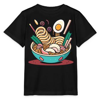 Kawaii Ramen : soupe de nouilles japonaise - T-shirt bio MINI CREATOR Stanley/Stella Enfant - noir - Devant - Mikhail (115cm)