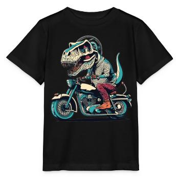 T-Rex Biker - A Primeval Ride - Stanley/Stella MINI CREATOR Kids’ T-Shirt - black - Front - Mikhail (115cm)
