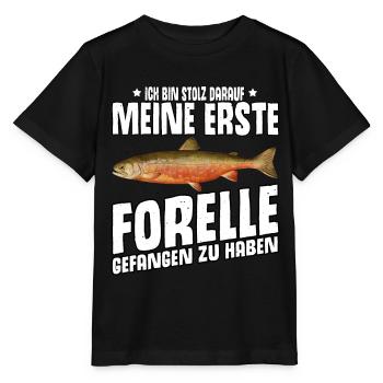 Forellen Angeln - Stanley/Stella Kinder T-Shirt MINI CREATOR  - Schwarz - Vorne - Mikhail (115cm)