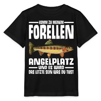 Forellen Angeln - Stanley/Stella Kinder T-Shirt MINI CREATOR  - Schwarz - Vorne - Mikhail (115cm)