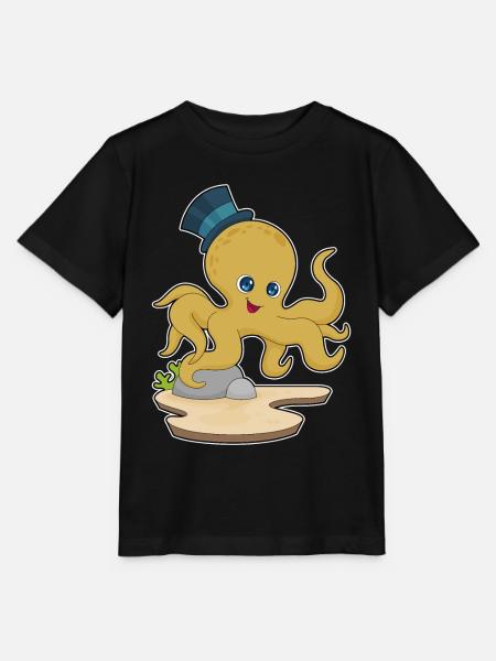 Krake Zylinder - Stanley/Stella Kinder T-Shirt MINI CREATOR  - Schwarz
