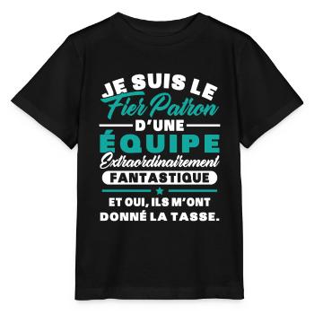 Je suis le fier patron d'une équipe - T-shirt bio MINI CREATOR Stanley/Stella Enfant - noir - Devant - Mikhail (115cm)