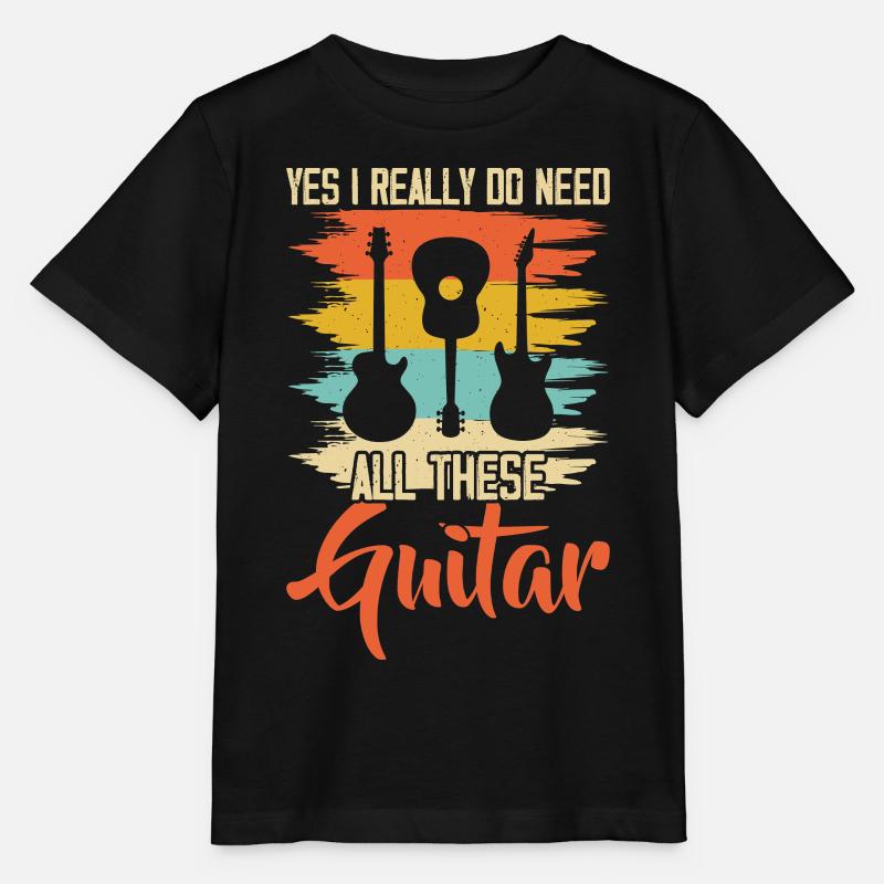 Guitariste guitare - T-shirt bio MINI CREATOR Stanley/Stella Enfant - noir