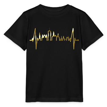 Augsburg Skyline Heartbeat Fan J’aime Augsburger - T-shirt bio MINI CREATOR Stanley/Stella Enfant - noir - Devant - Mikhail (115cm)