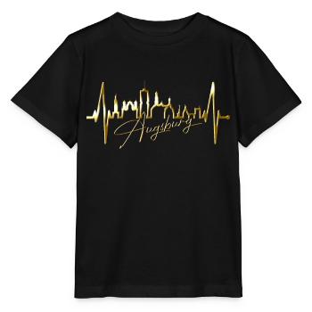 Augsburg Skyline Heartbeat Fan J’aime Augsburger - T-shirt bio MINI CREATOR Stanley/Stella Enfant - noir - Devant - Mikhail (115cm)