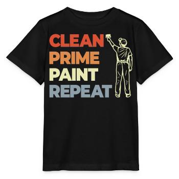 Répéter la peinture Clean Prime - T-shirt bio MINI CREATOR Stanley/Stella Enfant - noir - Devant - Mikhail (115cm)