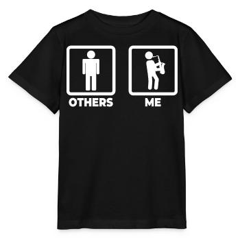 Saxophone Stick Figure - Stanley/Stella MINI CREATOR Kids’ T-Shirt - black - Front - Mikhail (115cm)