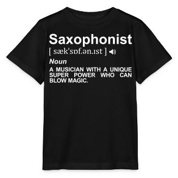 Saxophonist Wörterbuch - Stanley/Stella Kinder T-Shirt MINI CREATOR  - Schwarz - Vorne - Mikhail (115cm)