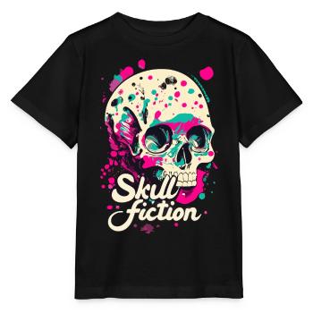 Skull Fiction Totenkopf Totenschädel - Stanley/Stella Kinder T-Shirt MINI CREATOR  - Schwarz - Vorne - Mikhail (115cm)