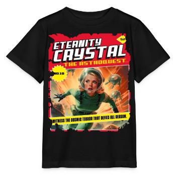 50er, 1950 Comic, Weltall Raumschiff Kosmisch - Stanley/Stella Kinder T-Shirt MINI CREATOR  - Schwarz - Vorne - Mikhail (115cm)