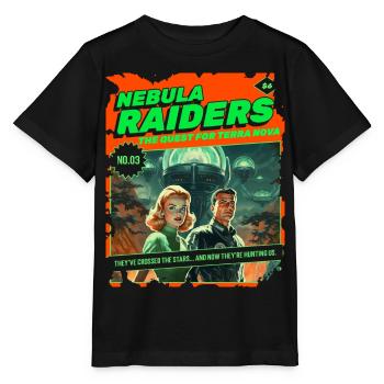 Nebula Raiders, années 50, bande dessinée des années 1950, espace - T-shirt bio MINI CREATOR Stanley/Stella Enfant - noir - Devant - Mikhail (115cm)