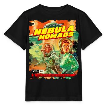 Comicstrip, 50er Jahre Comic, Nebula Nomaden - Stanley/Stella Kinder T-Shirt MINI CREATOR  - Schwarz - Vorne - Mikhail (115cm)