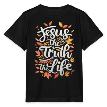 Jésus, la Vérité Vie - T-shirt bio MINI CREATOR Stanley/Stella Enfant - noir - Devant - Mikhail (115cm)