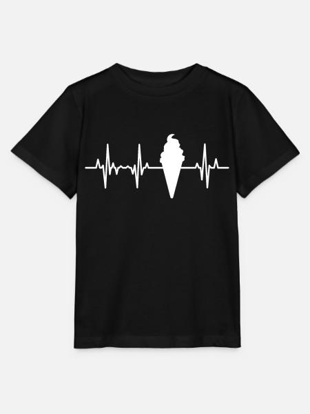 Eistüte Herzlinie EKG - Stanley/Stella Kinder T-Shirt MINI CREATOR - Schwarz