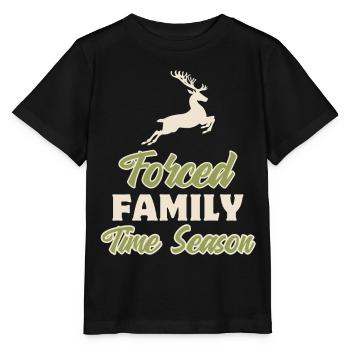 Dicton de Noël ironique, cerf sautant - T-shirt bio MINI CREATOR Stanley/Stella Enfant - noir - Devant - Mikhail (115cm)