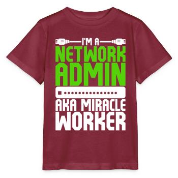 Programmeur, Administrateur Réseau - T-shirt bio MINI CREATOR Stanley/Stella Enfant - bordeaux - Devant - Kain (125cm)