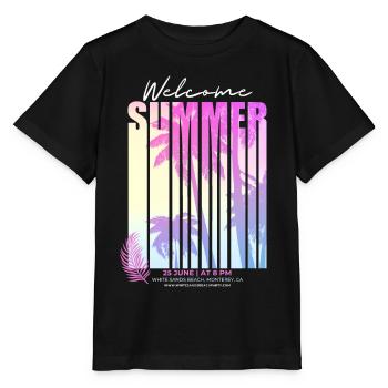 Dicton d’été, Palmiers, Californie, Monterey Beach - T-shirt bio MINI CREATOR Stanley/Stella Enfant - noir - Devant - Mikhail (115cm)