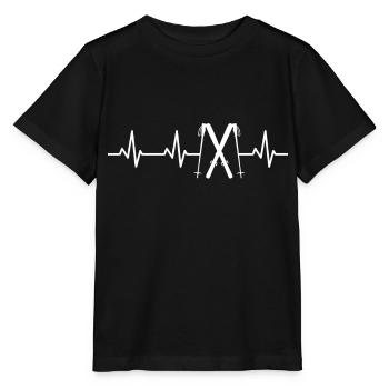 Wintersport Herzschlag - Stanley/Stella Kinder T-Shirt MINI CREATOR  - Schwarz - Vorne - Mikhail (115cm)