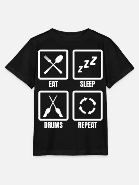 Eat Sleep Drums Repeat - Stanley/Stella Kinder T-Shirt MINI CREATOR - Schwarz