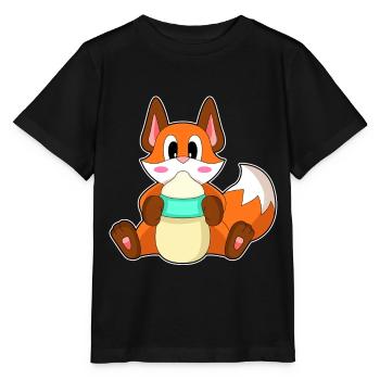 Fox Baby Milk Bottle - Stanley/Stella MINI CREATOR Kids’ T-Shirt - black - Front - Mikhail (115cm)