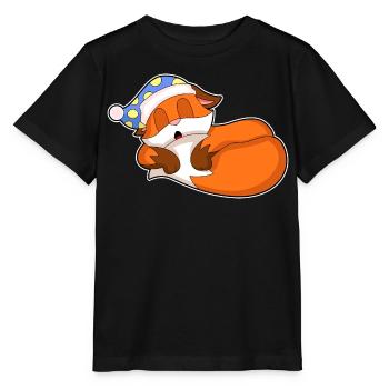 Bonnet de nuit Fox Sleeping - T-shirt bio MINI CREATOR Stanley/Stella Enfant - noir - Devant - Mikhail (115cm)