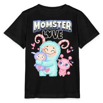 Momster, Momster Love, Mother, Mother's Day Saying - Stanley/Stella MINI CREATOR Kids’ T-Shirt - black - Front - Mikhail (115cm)
