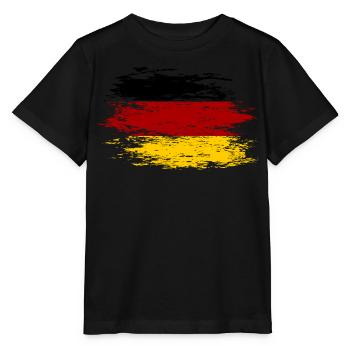 Deutschland Flagge used - Stanley/Stella Kinder T-Shirt MINI CREATOR  - Schwarz - Vorne - Mikhail (115cm)