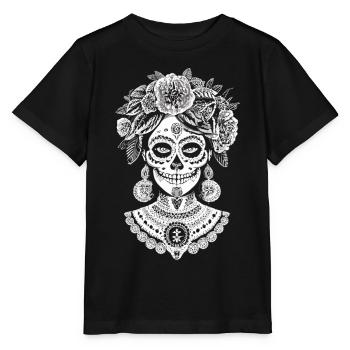 Catrina Pride - Un hommage au patrimoine culturel du Mexique - T-shirt bio MINI CREATOR Stanley/Stella Enfant - noir - Devant - Mikhail (115cm)