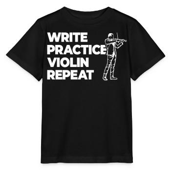 Writing Practice Repeating Violin - Stanley/Stella MINI CREATOR Kids’ T-Shirt - black - Front - Mikhail (115cm)