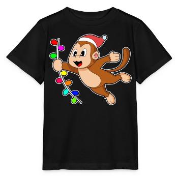 Affe Weihnachten Liane - Stanley/Stella Kinder T-Shirt MINI CREATOR  - Schwarz - Vorne - Mikhail (115cm)