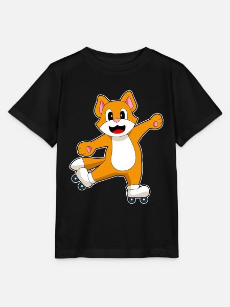 Katze Inline skating Inline skates - Stanley/Stella Kinder T-Shirt MINI CREATOR  - Schwarz