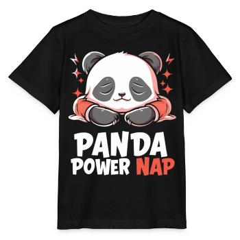 Panda Power Nap - Stanley/Stella Kinder T-Shirt MINI CREATOR  - Schwarz - Vorne - Mikhail (115cm)