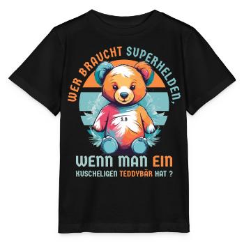Kuscheliger Teddybär - Stanley/Stella Kinder T-Shirt MINI CREATOR  - Schwarz - Vorne - Mikhail (115cm)