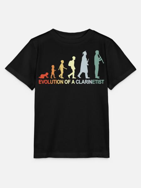 Évolution de la clarinette - T-shirt bio MINI CREATOR Stanley/Stella Enfant - noir