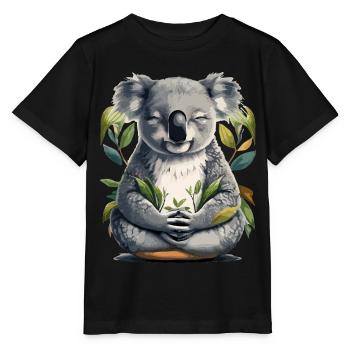 Koala Meditation - Stanley/Stella MINI CREATOR Kids’ T-Shirt - black - Front - Mikhail (115cm)