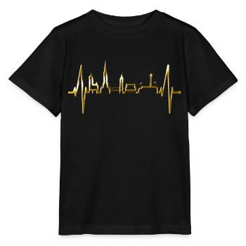 Freiburg im Breisgau Skyline Heartbeat Freiburger - Stanley/Stella MINI CREATOR Kids’ T-Shirt - black - Front - Mikhail (115cm)