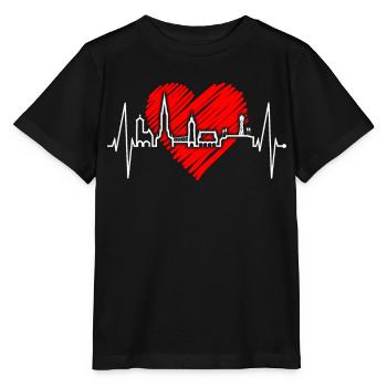 Freiburg im Breisgau Skyline Heartbeat Freiburger - Stanley/Stella MINI CREATOR Kids’ T-Shirt - black - Front - Mikhail (115cm)