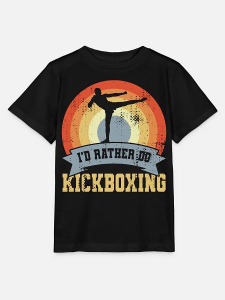 I'd Rather Do Kickboxing - Stanley/Stella Kinder T-Shirt MINI CREATOR - Schwarz