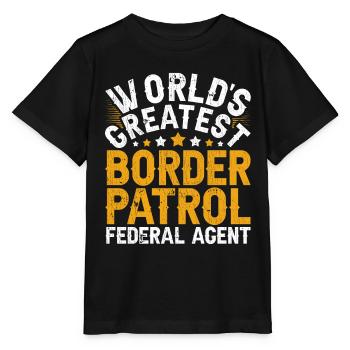 Gardes-frontières Gardes-frontières Douanes - T-shirt bio MINI CREATOR Stanley/Stella Enfant - noir - Devant - Mikhail (115cm)